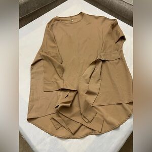 SHEIN Camel Long Sleeve Mini Dress